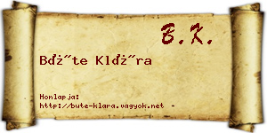 Büte Klára névjegykártya