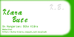 klara bute business card