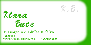 klara bute business card